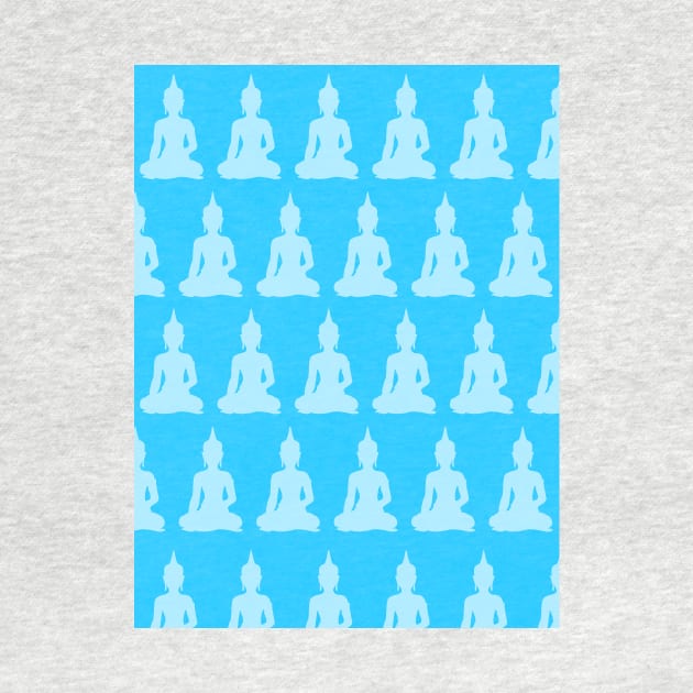 Pastel Sky Blue Buddha Pattern by XOOXOO